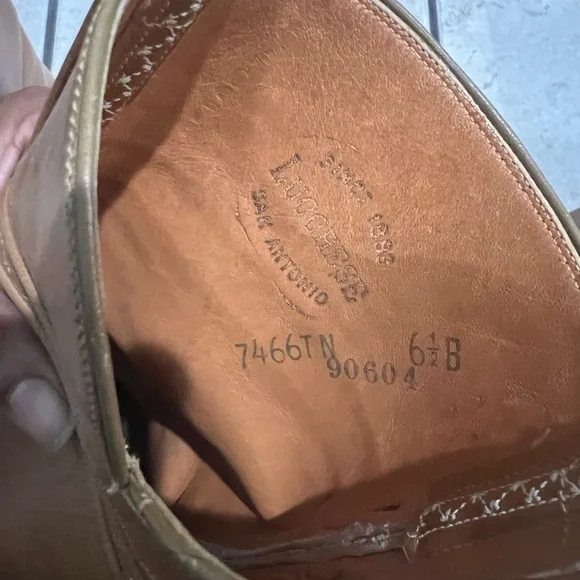 Lucchese Tan Leather Cowboy Boots - Picture 5 of 5